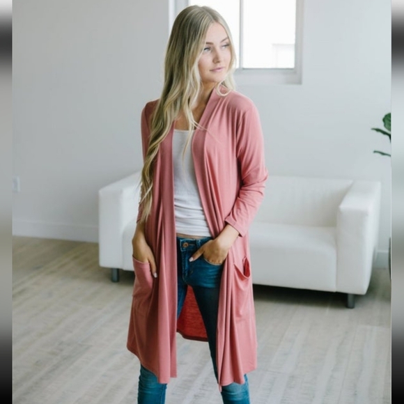 Zenana Outfitters Sweaters - Zenana Open Front Cardigan With Pockets